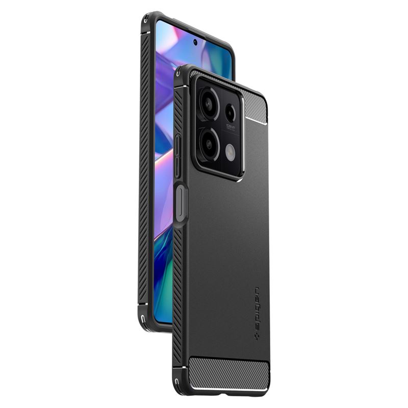 Husa Spigen Rugged Armor compatibila cu Xiaomi Redmi Note 13 5G Black (Ingredi, ACS07665) by www.silkase.ro